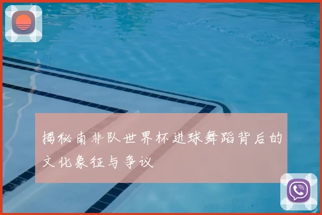 揭秘南非队世界杯进球舞蹈背后的文化象征与争议